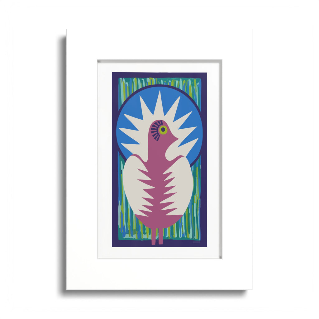 Peacock #18 Art Print - White Frame - 3 Sizes