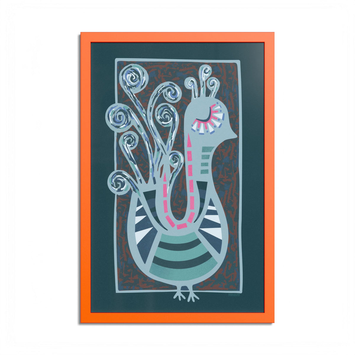 Midcentury Abstract Bird Poster — Colorful Framed Wall Art Print