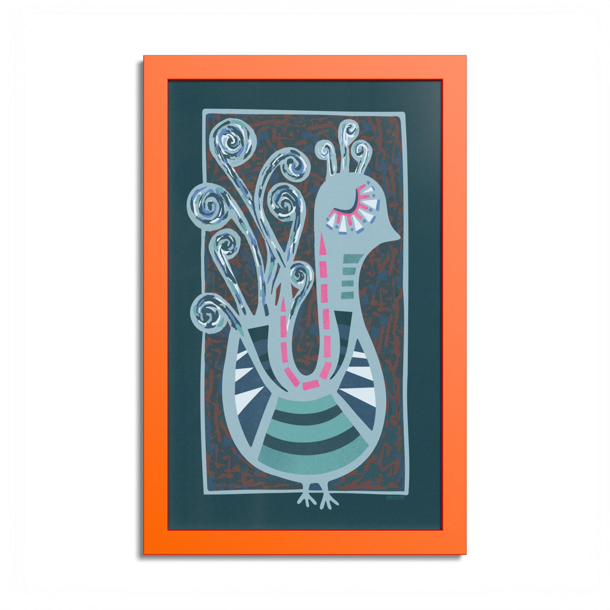 Midcentury Abstract Bird Poster — Colorful Framed Wall Art Print