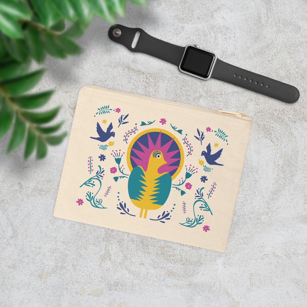 Peacock #18 Accessory Zipper Pouch with Strap