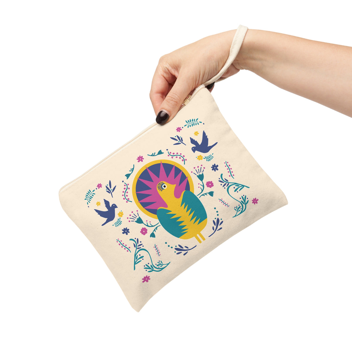 Peacock #18 Accessory Zipper Pouch with Strap