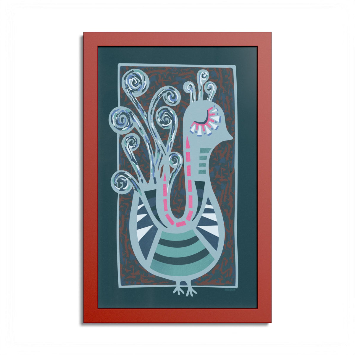 Midcentury Abstract Bird Poster — Colorful Framed Wall Art Print