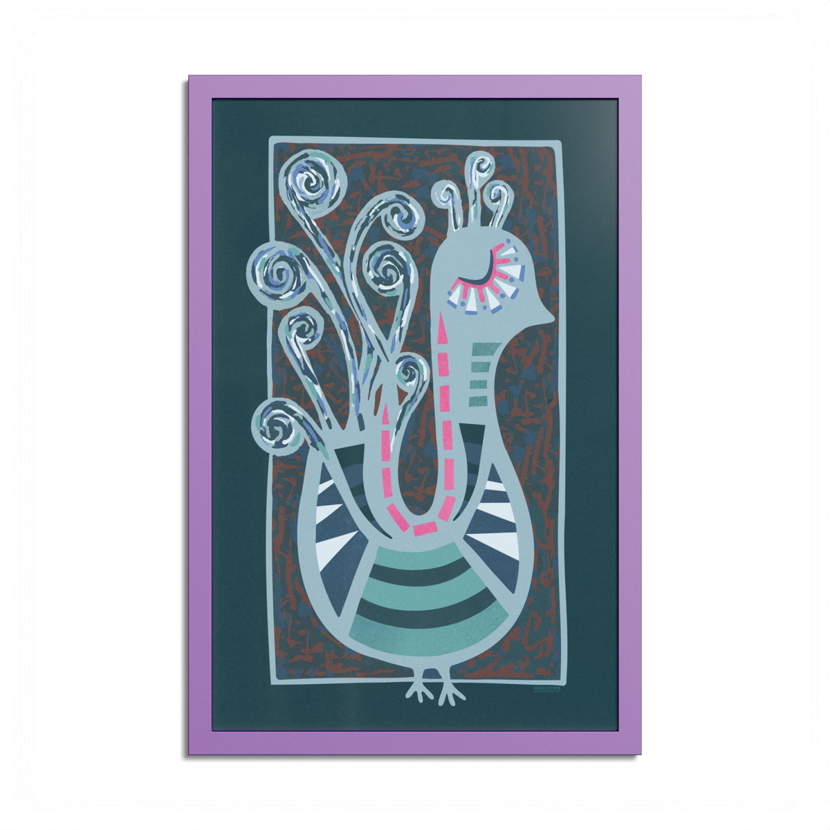 Midcentury Abstract Bird Poster — Colorful Framed Wall Art Print