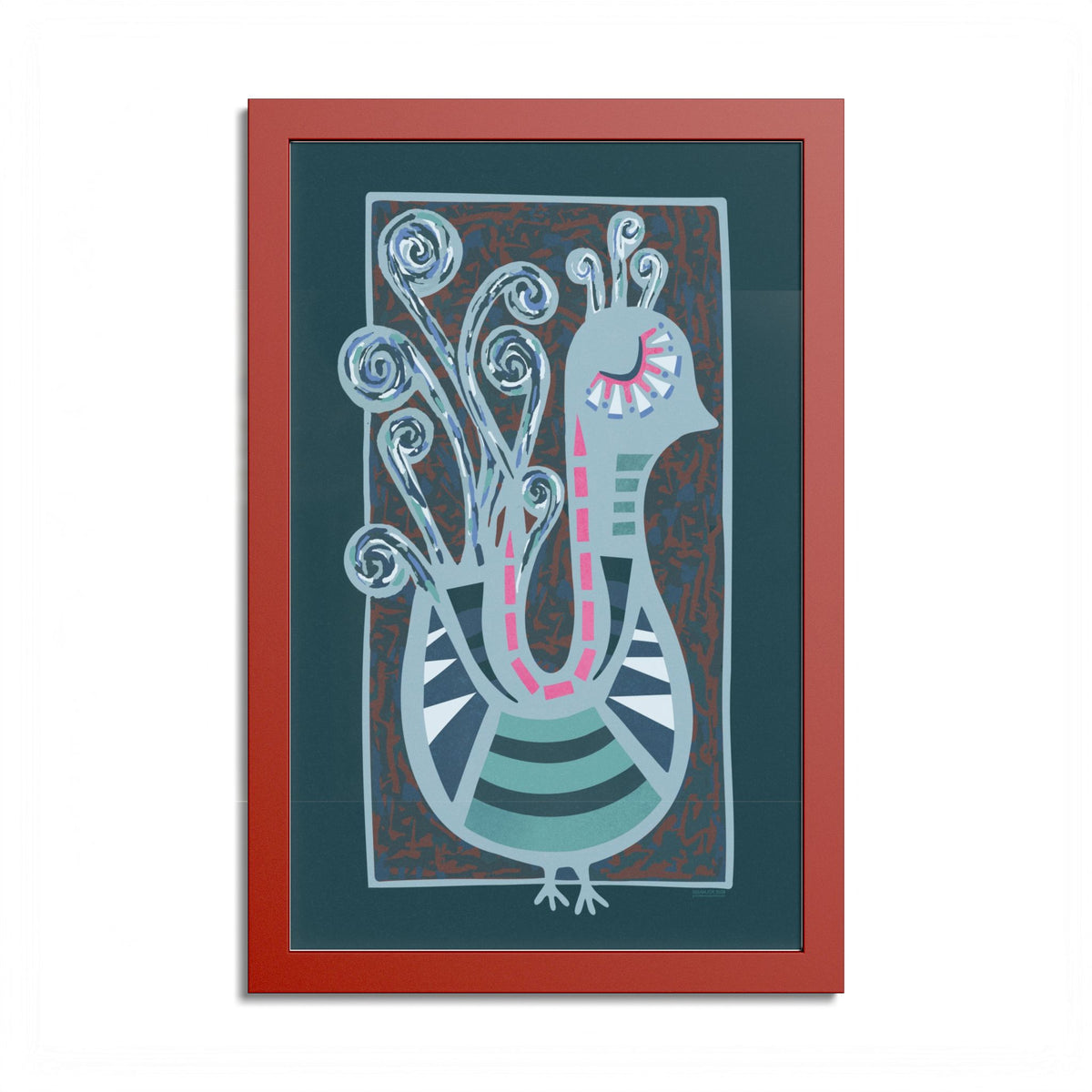 Midcentury Abstract Bird Poster — Colorful Framed Wall Art Print