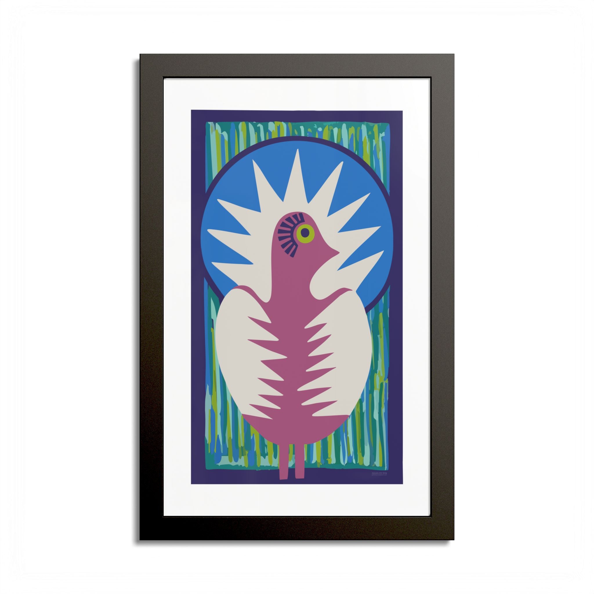 Peacock #18 Art Print - Black Frame - 3 Sizes