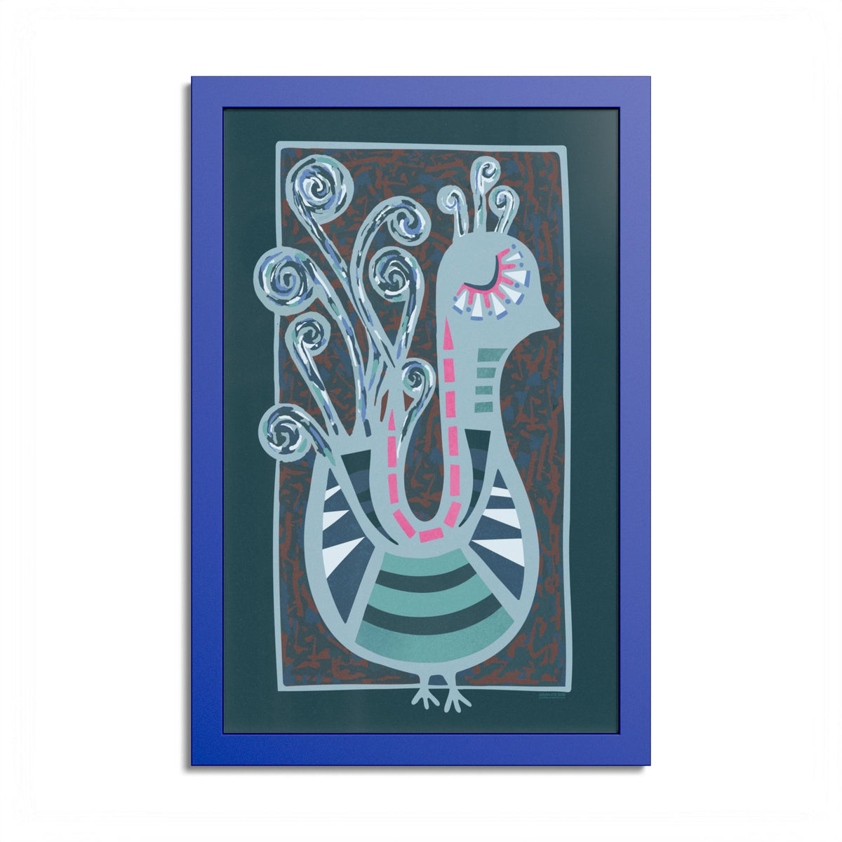 Midcentury Abstract Bird Poster — Colorful Framed Wall Art Print