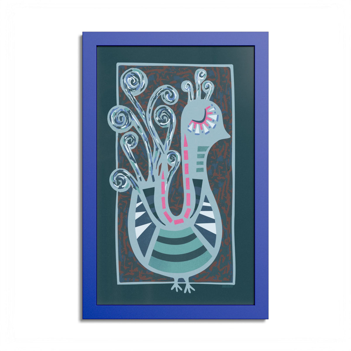 Midcentury Abstract Bird Poster — Colorful Framed Wall Art Print