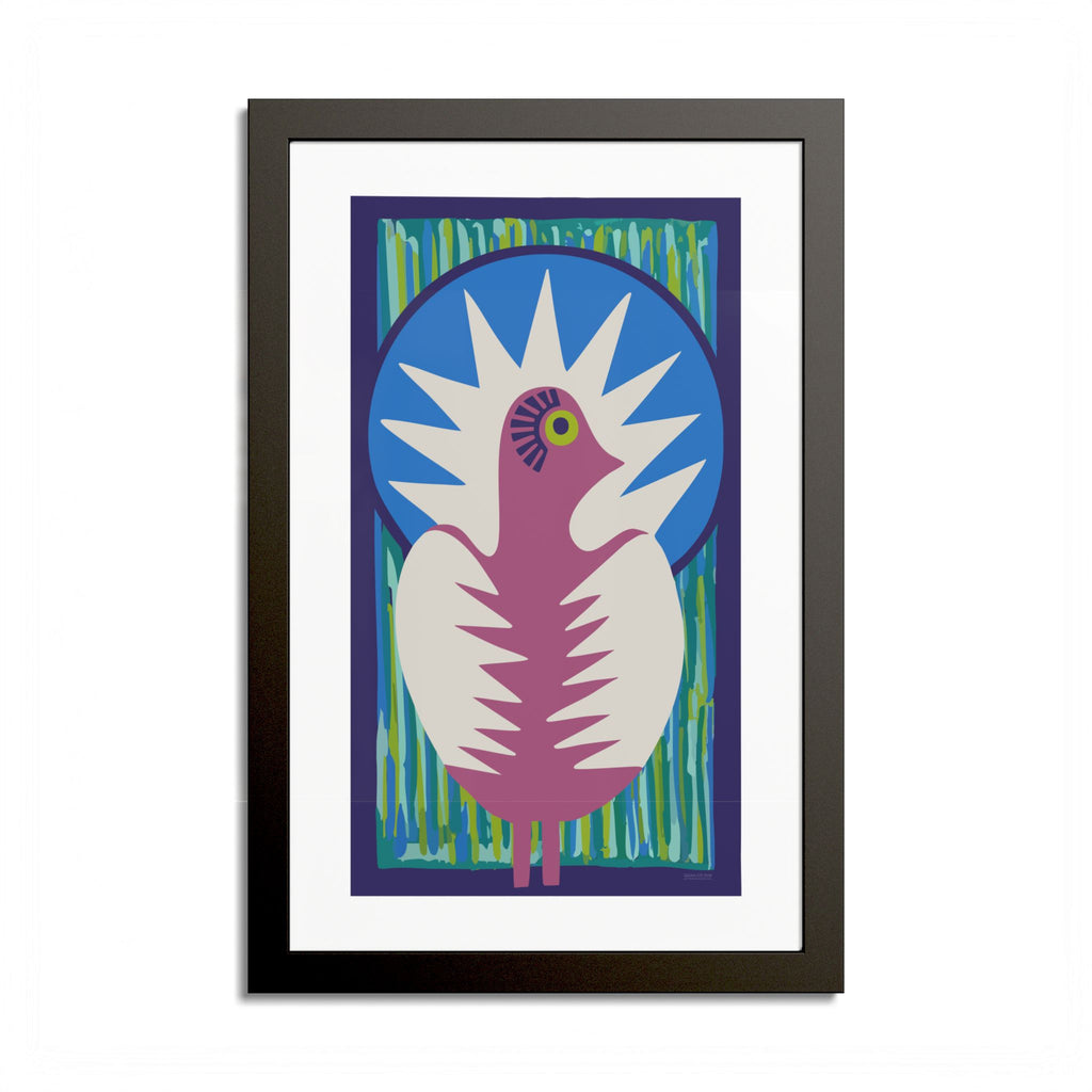 Peacock #18 Art Print - Black Frame - 3 Sizes