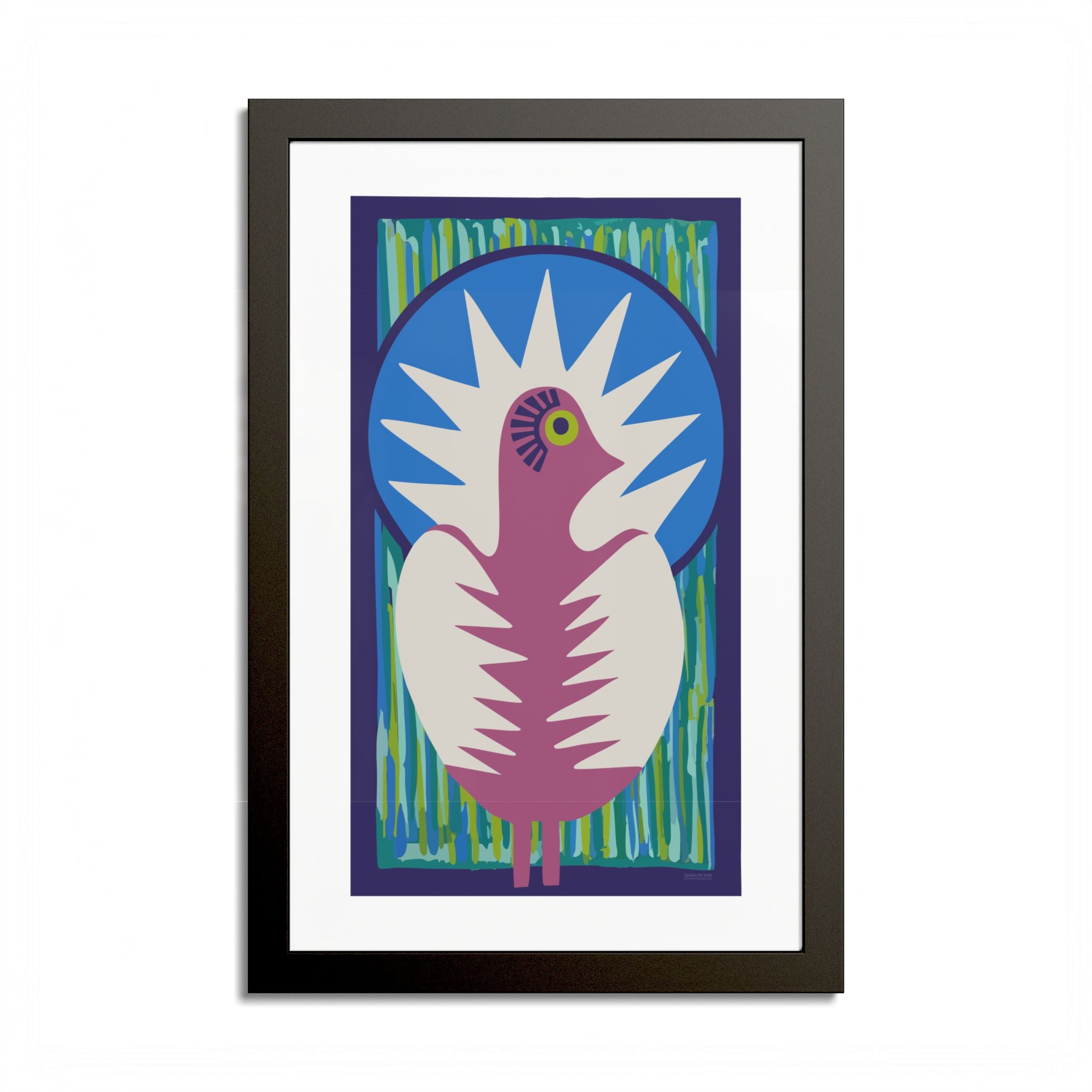 Peacock #18 Art Print - Black Frame - 3 Sizes