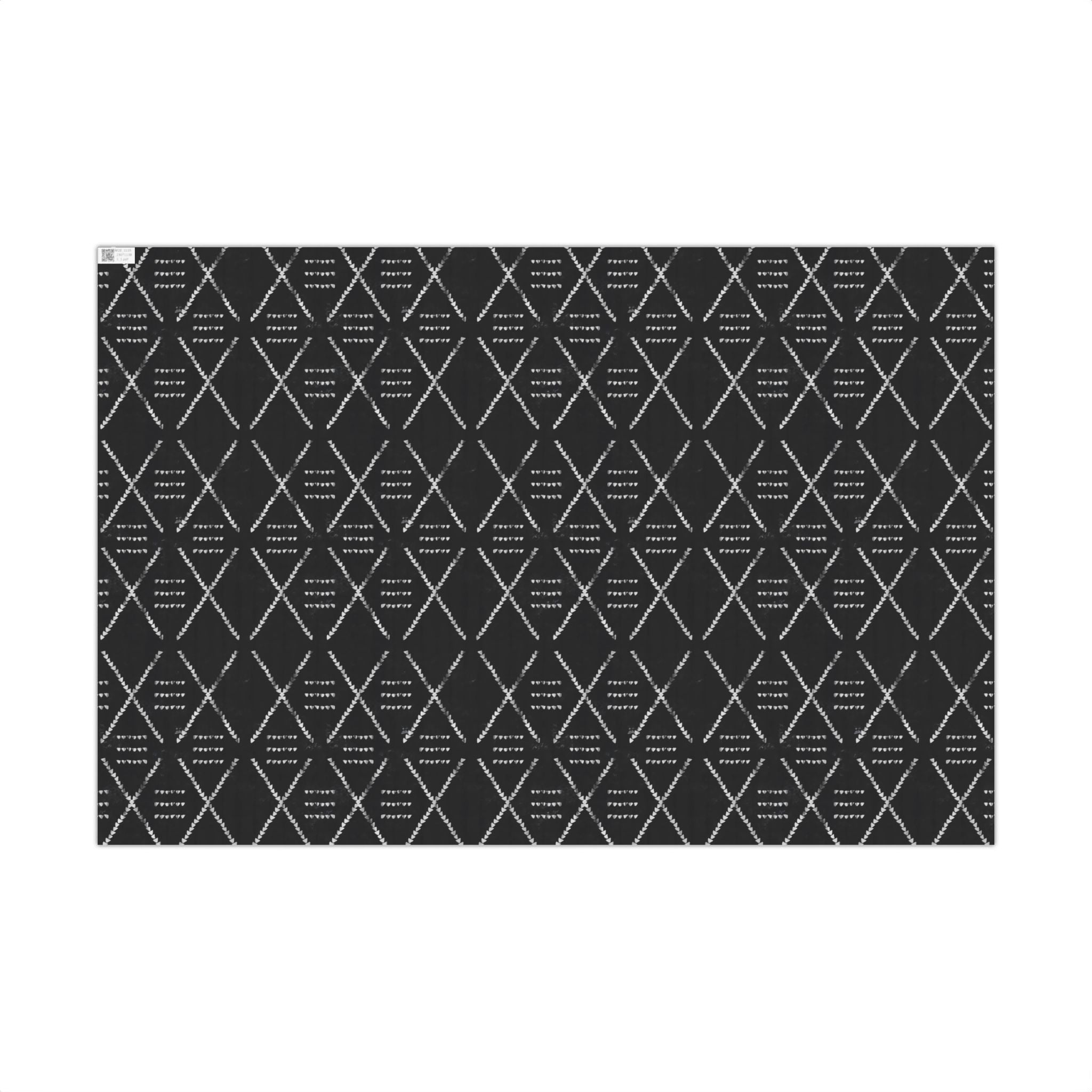 Black Mudcloth Pattern Gift Wrap Paper – Tribal Geometric Wrapping Sheets for Gifts