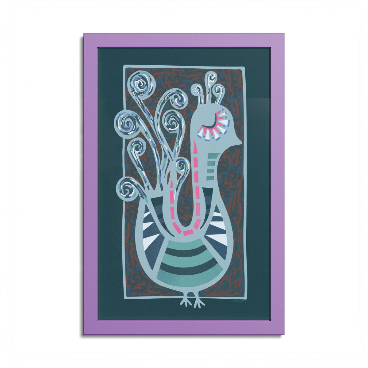 Midcentury Abstract Bird Poster — Colorful Framed Wall Art Print