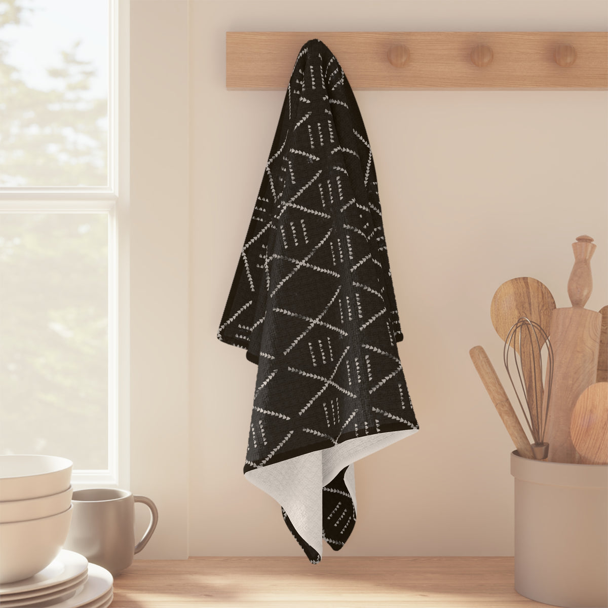 Geometric Mudcloth Microfiber Kitchen Towel