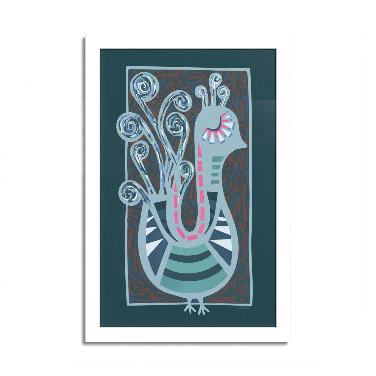 Midcentury Abstract Bird Poster — Colorful Framed Wall Art Print