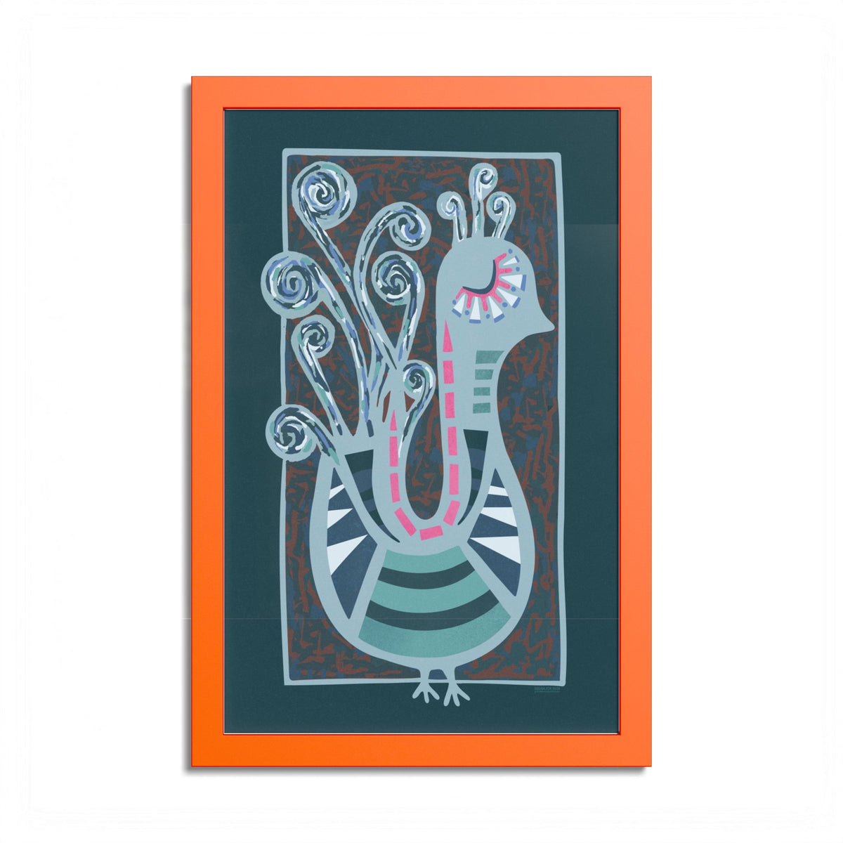 Midcentury Abstract Bird Poster — Colorful Framed Wall Art Print