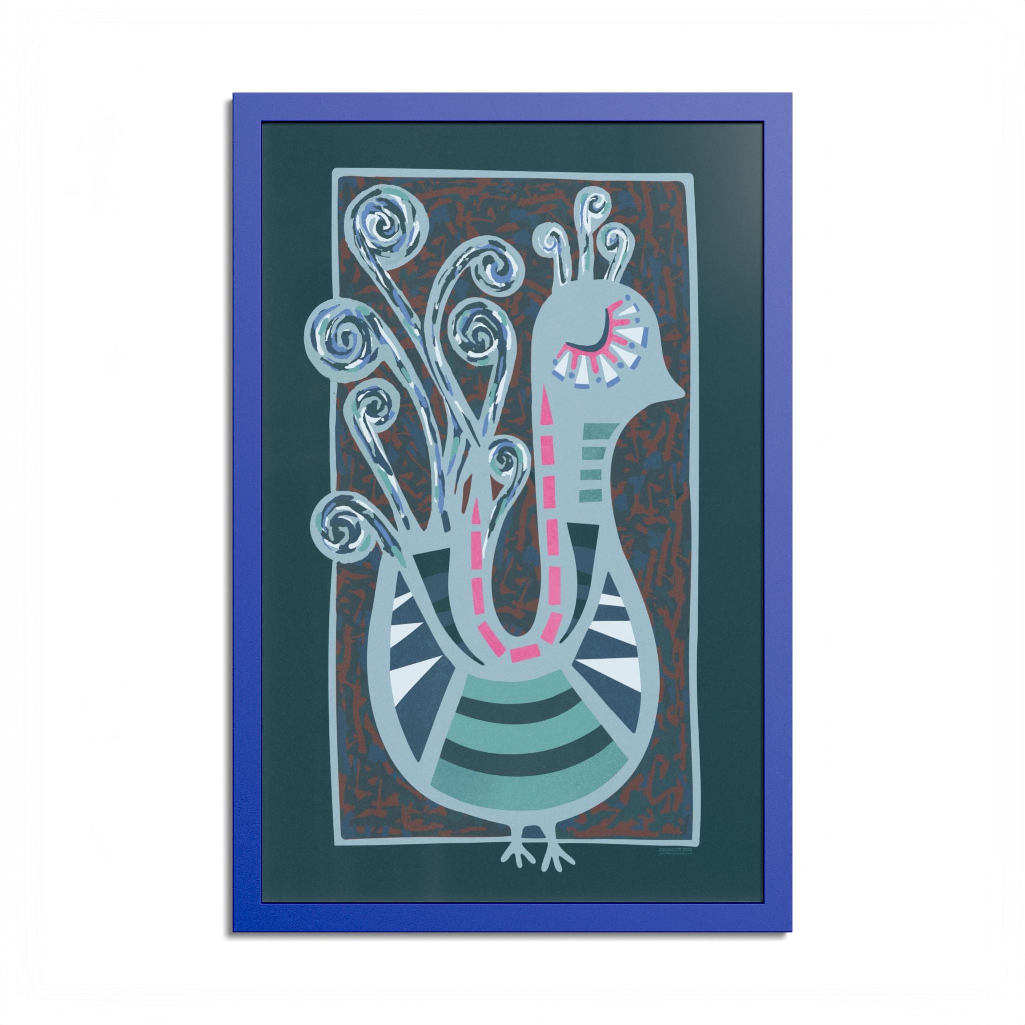 Midcentury Abstract Bird Poster — Colorful Framed Wall Art Print