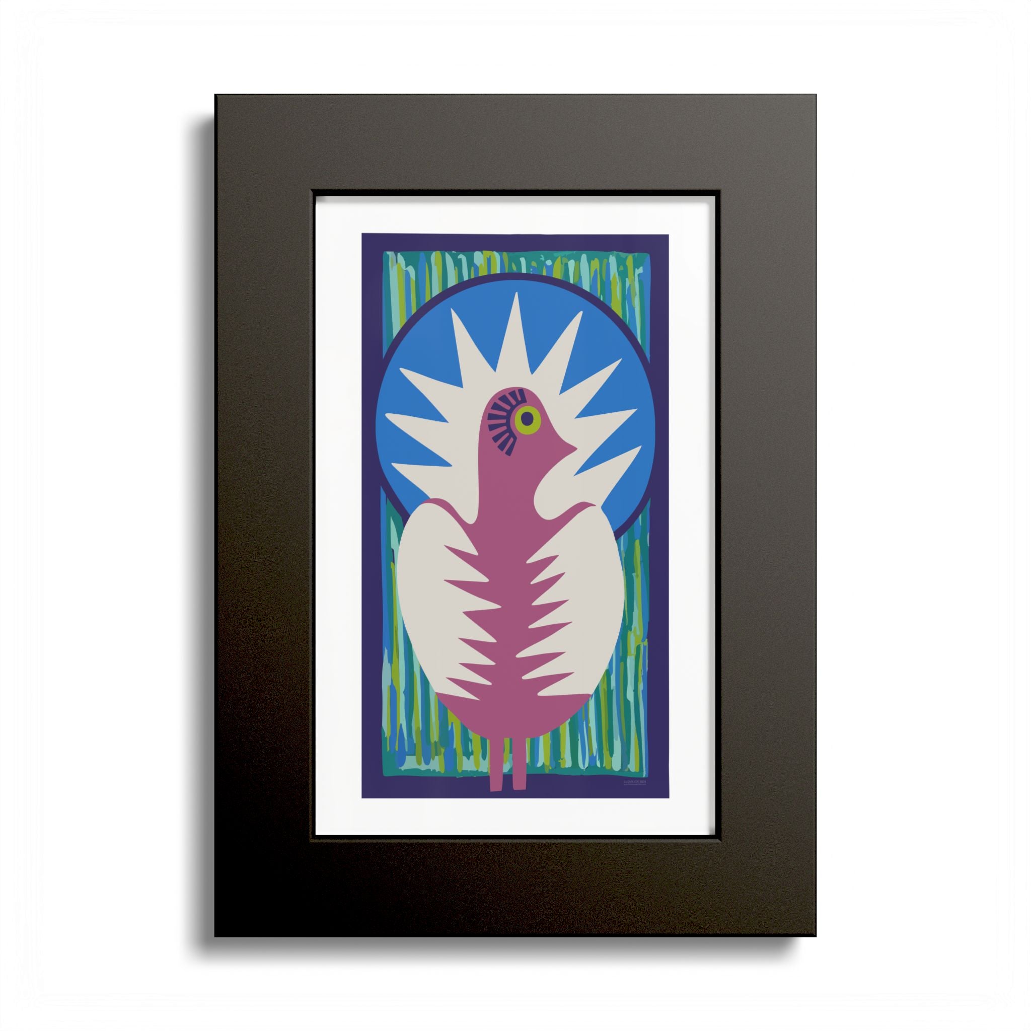 Peacock #18 Art Print - Black Frame - 3 Sizes