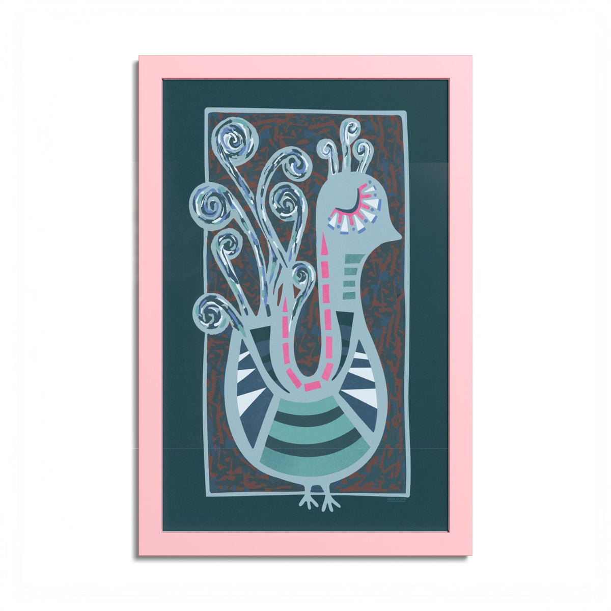 Midcentury Abstract Bird Poster — Colorful Framed Wall Art Print